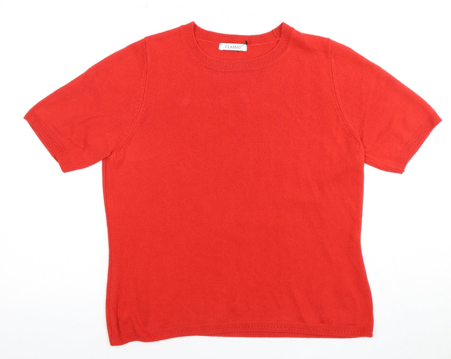 Womens UK Size 14 Marks and Spencer Red Basic T-Shirt