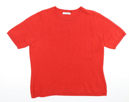 Womens UK Size 14 Marks and Spencer Red Basic T-Shirt