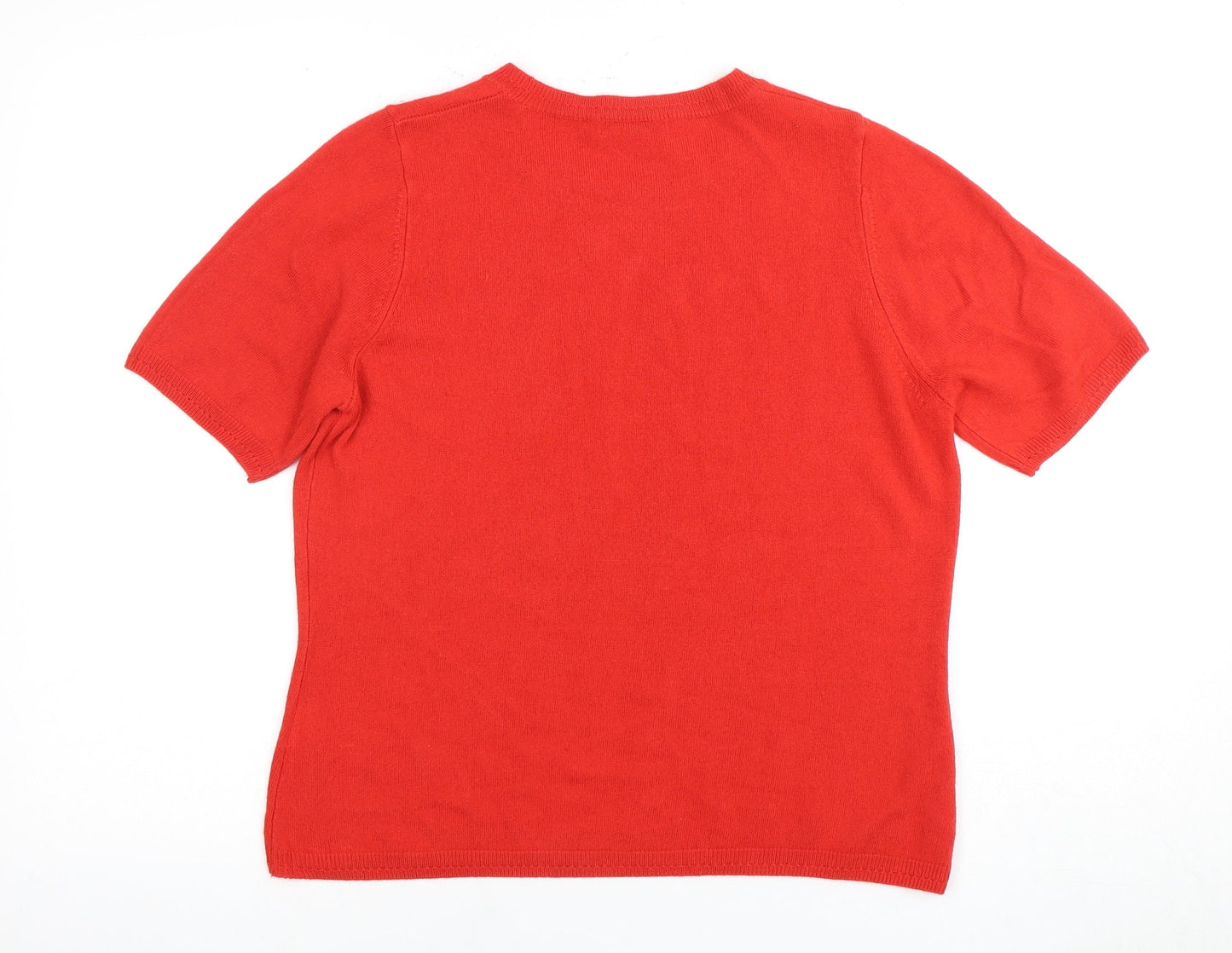 Womens UK Size 14 Marks and Spencer Red Basic T-Shirt
