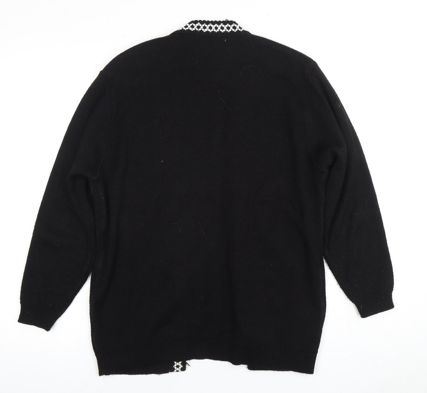 Envy Women's Black Cardigan M/L Argyle Pattern