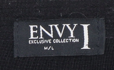 Envy Women's Black Cardigan M/L Argyle Pattern