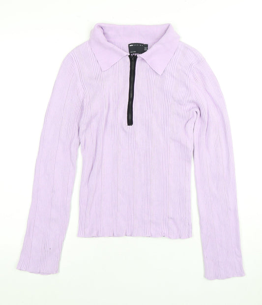 Womens UK Size 12 ASOS Purple Jersey T-Shirt