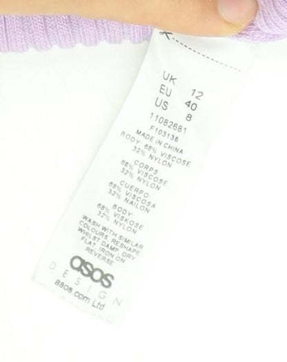 Womens UK Size 12 ASOS Purple Jersey T-Shirt