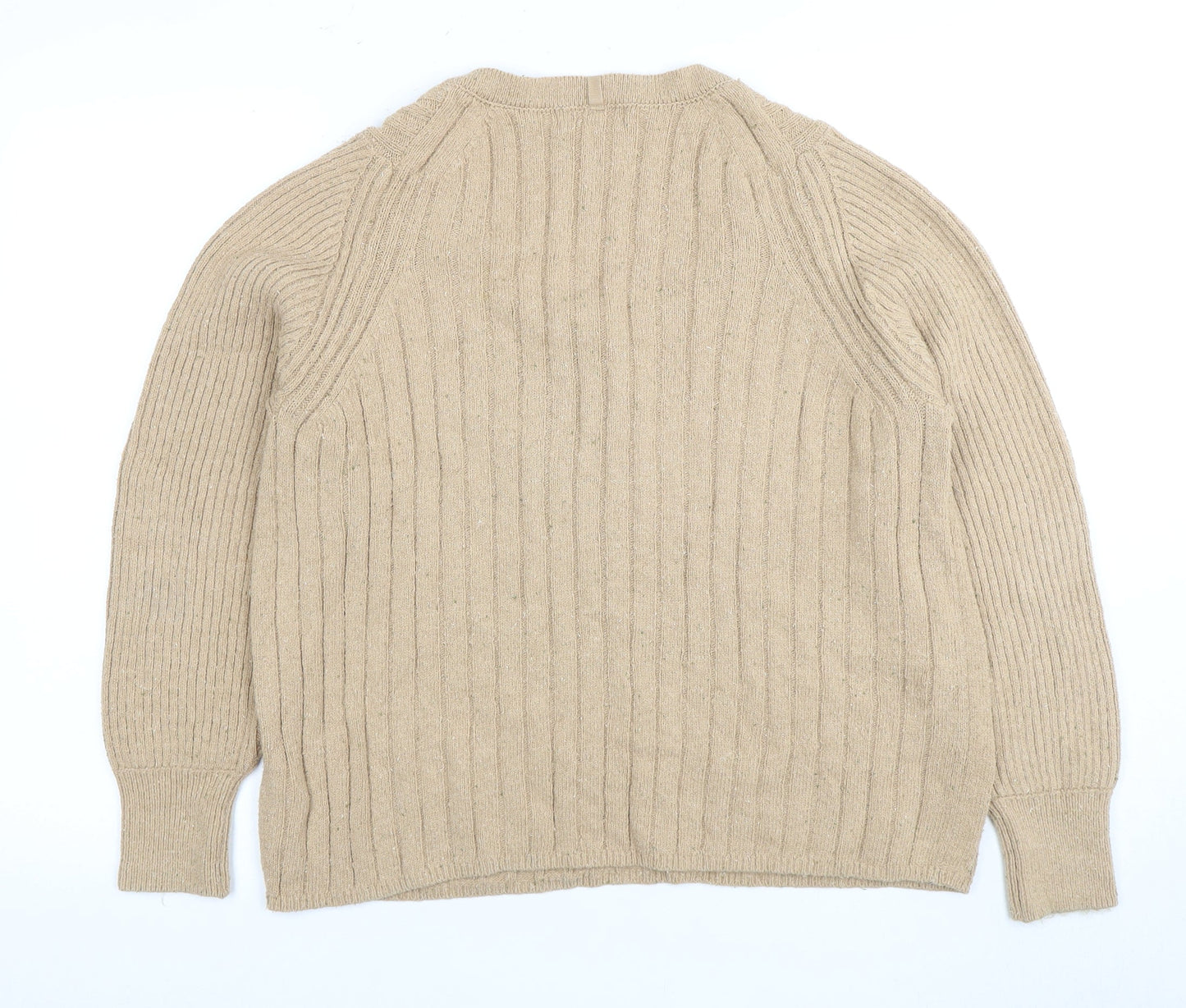 Womens UK Size L Marks and Spencer Beige Henley Jumper