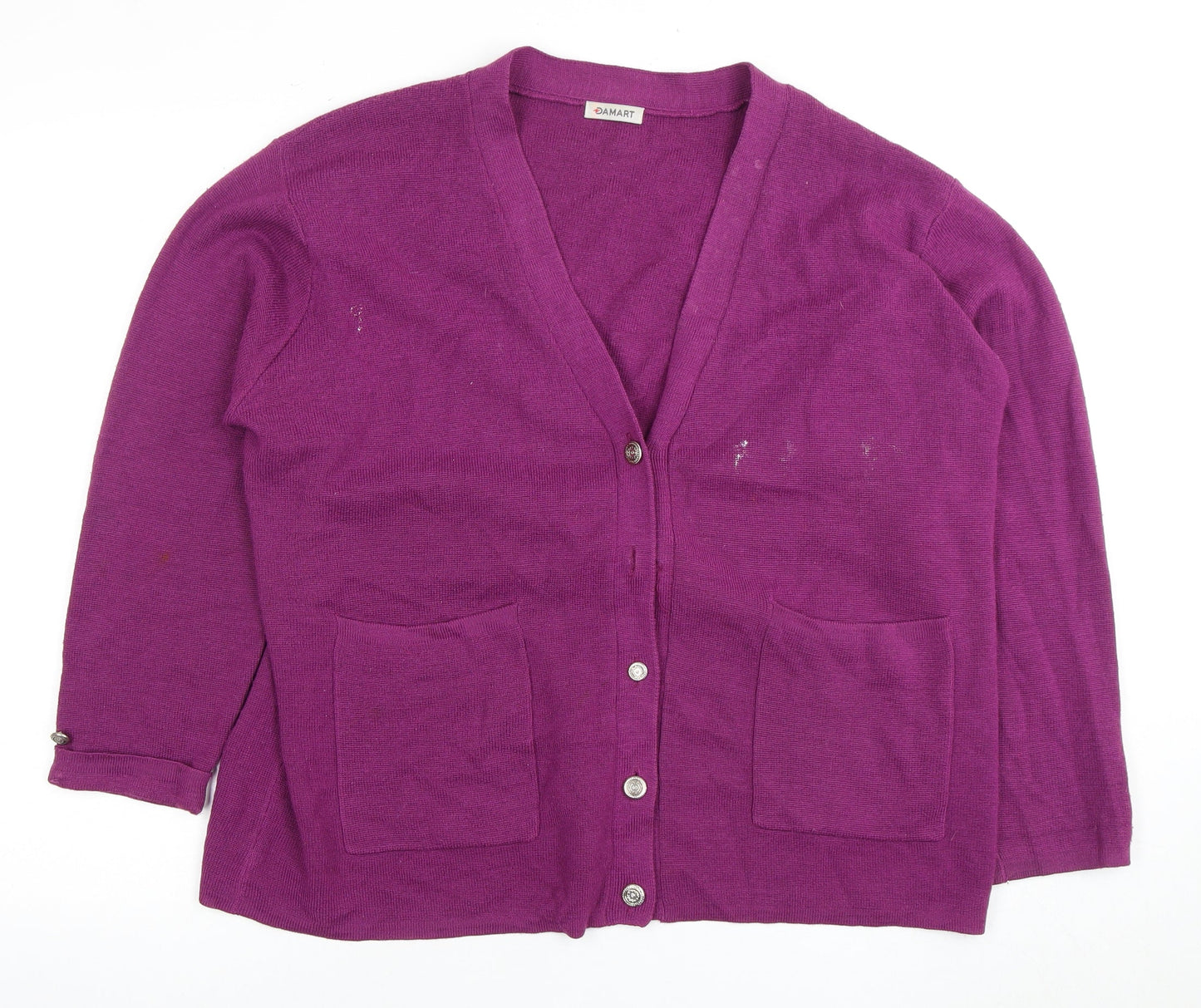 Womens UK Size XL Damart Purple Cardigan Jumper