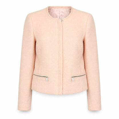 Zara Women's Pink Tweed Slim Jacket, Size S