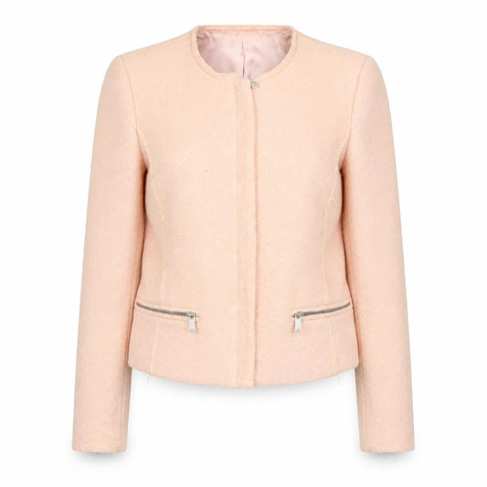Zara Women's Pink Tweed Slim Jacket, Size S