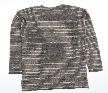Burtons Unisex V-Neck Striped Pullover Jumper L