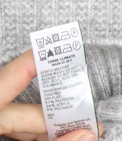 Womens UK Size M Marks and Spencer Grey Pullover Jumper