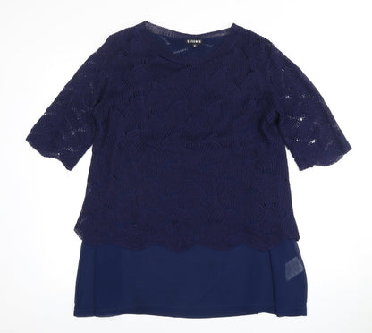 Womens UK Size M CASAMIA Blue Tunic Blouse