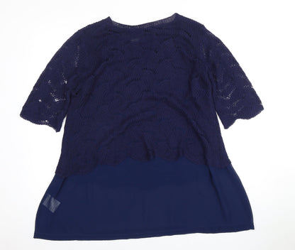 Womens UK Size M CASAMIA Blue Tunic Blouse