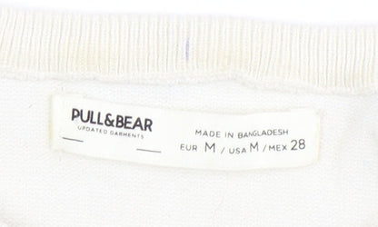 Womens UK Size M Pull&Bear Multicoloured Cropped T-Shirt