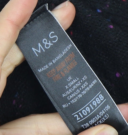 Womens UK Size XS Marks and Spencer Black Cardigan Jumper
