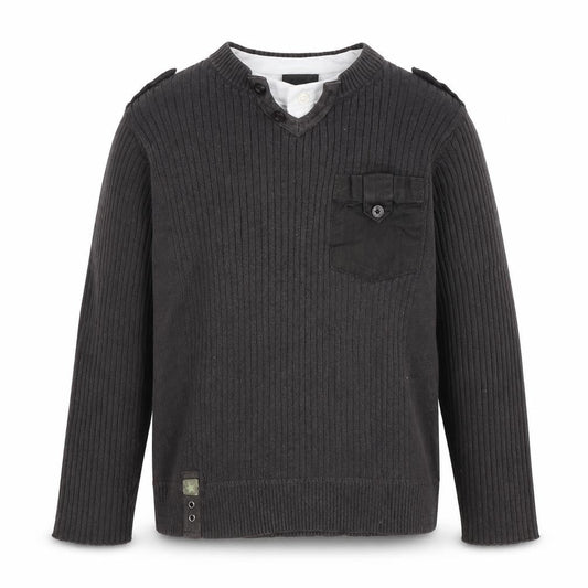 Next Boys Black Henley Pullover Jumper Age 6 Years