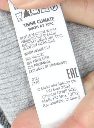 Womens UK Size 14 Marks and Spencer Grey Cardigan Jumper