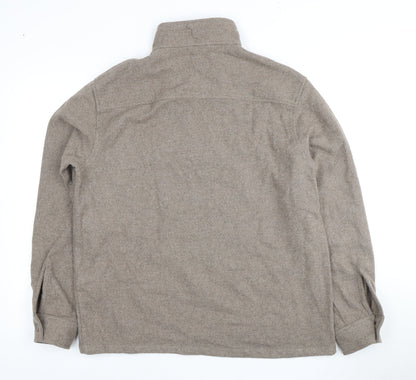 Zara Men's Brown 1/2 Zip Wool-Blend Sweater M