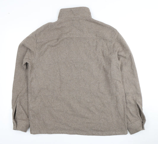 Zara Men's Brown 1/2 Zip Wool-Blend Sweater M