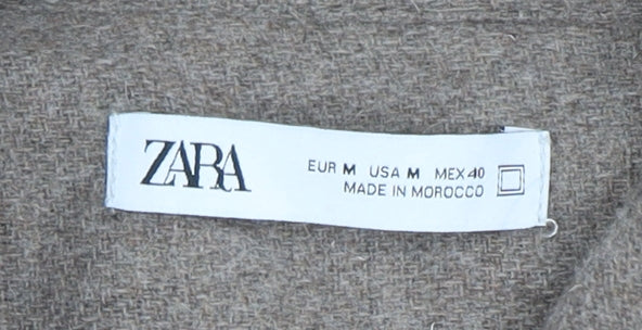 Zara Men's Brown 1/2 Zip Wool-Blend Sweater M