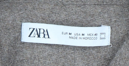 Zara Men's Brown 1/2 Zip Wool-Blend Sweater M