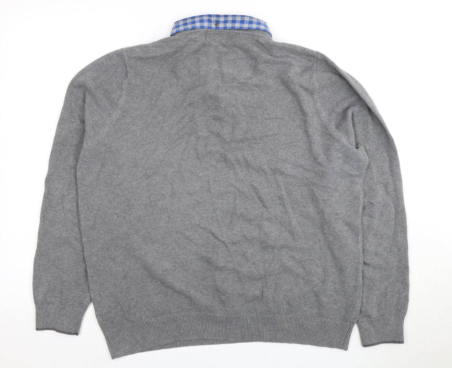 Marks and Spencer Men's Grey V-Neck Pullover, Large