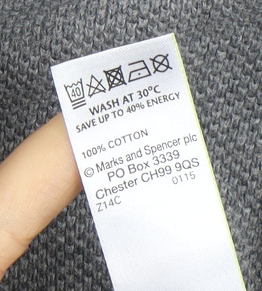 Marks and Spencer Men's Grey V-Neck Pullover, Large