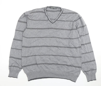 Marks and Spencer Men's Grey Medium Striped Pullover