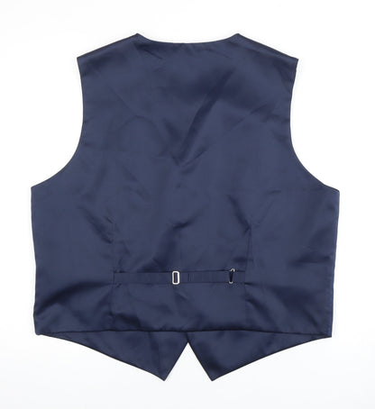 Mens UK Size XL Debenhams Regular Blue Suit Waistcoat