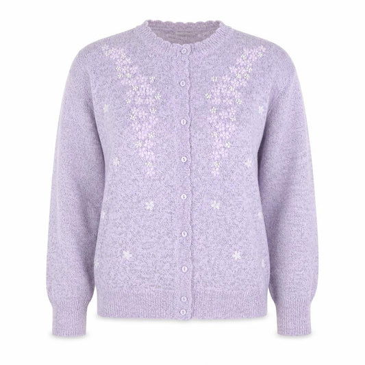 Womens UK Size 12/14 Classics Purple Cardigan Jumper