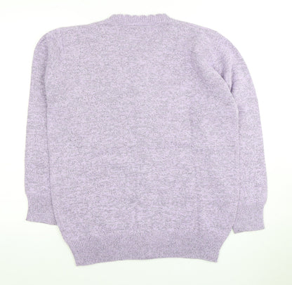 Classics Women's Purple Cardigan, Size 12/14, Embroidered Knit