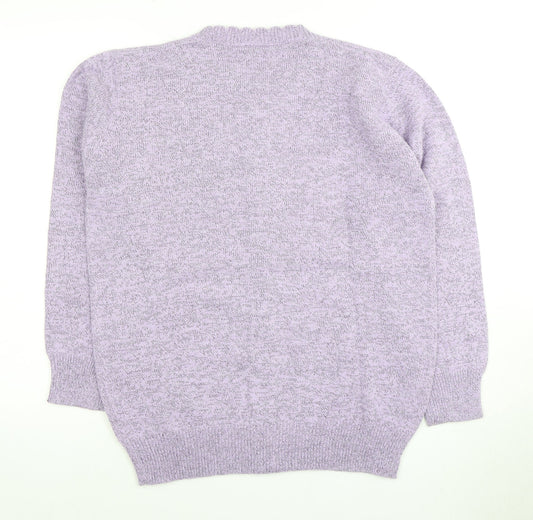 Classics Women's Purple Cardigan, Size 12/14, Embroidered Knit