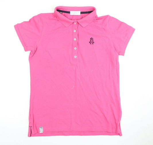 Hurlingham Polo Women's Pink Polo Shirt L