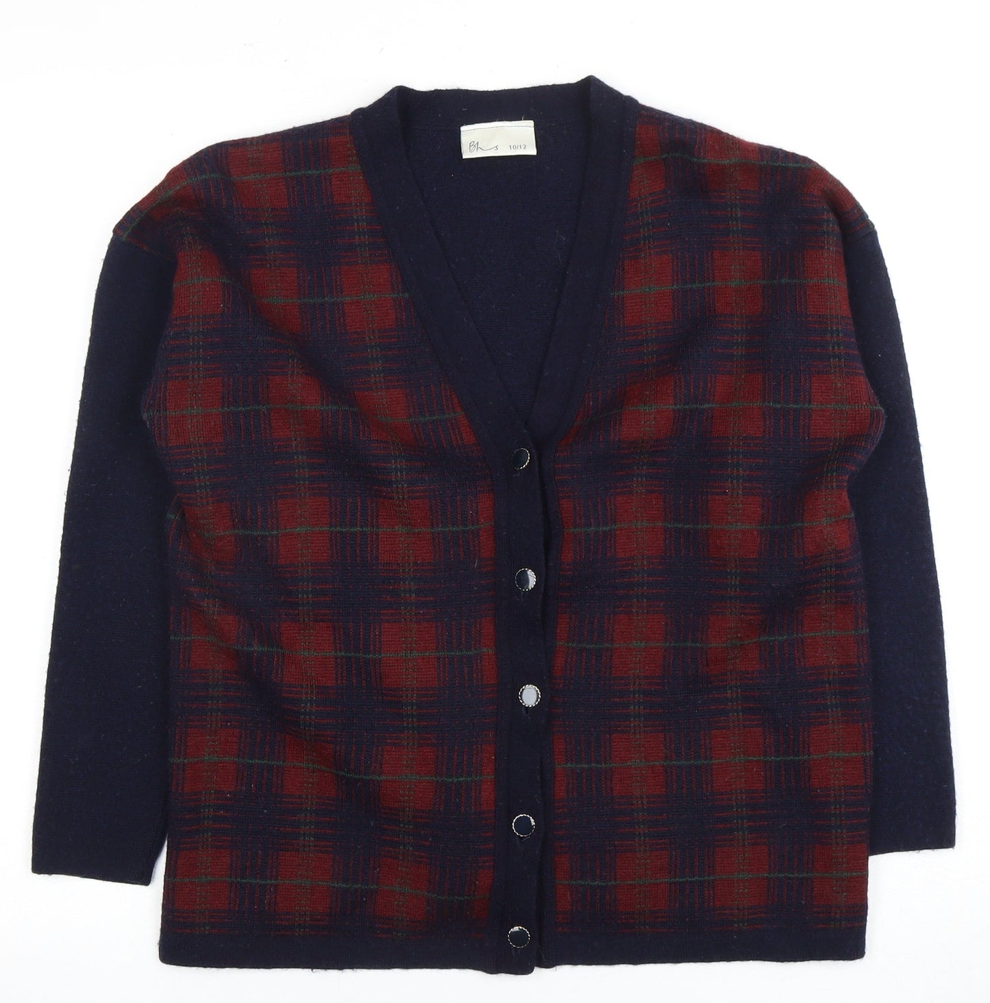 BL Women's Multicoloured Plaid Cardigan, Size 10