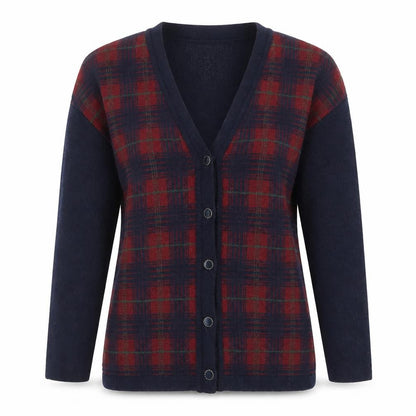 BL Women's Multicoloured Plaid Cardigan, Size 10