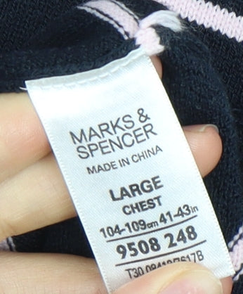 Marks and Spencer Men's Black V-Neck Pullover L