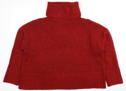 Gradatus Basics Women's Red Pullover Roll Neck Jumper 2XS