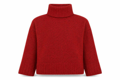 Gradatus Basics Women's Red Pullover Roll Neck Jumper 2XS