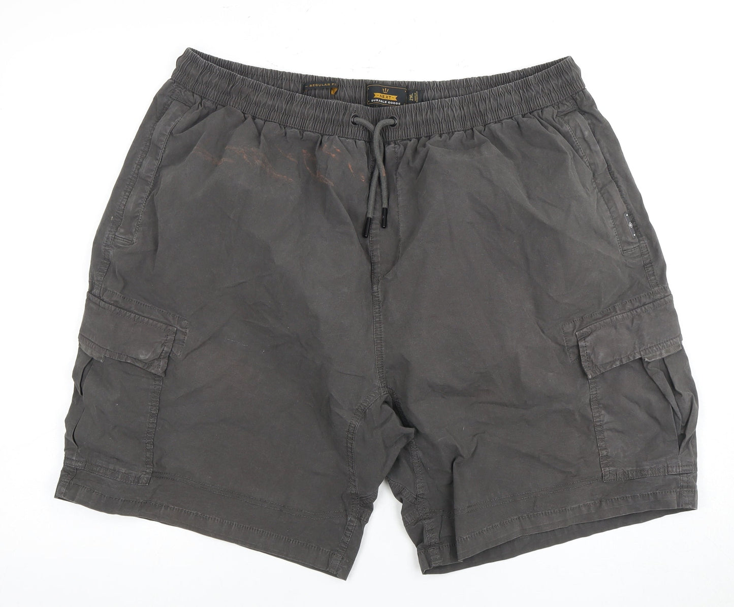 Next Men's Grey 2XL Cargo Shorts, Elastic Waist