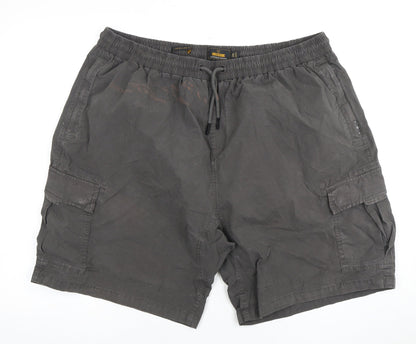 Next Men's Grey 2XL Cargo Shorts, Elastic Waist