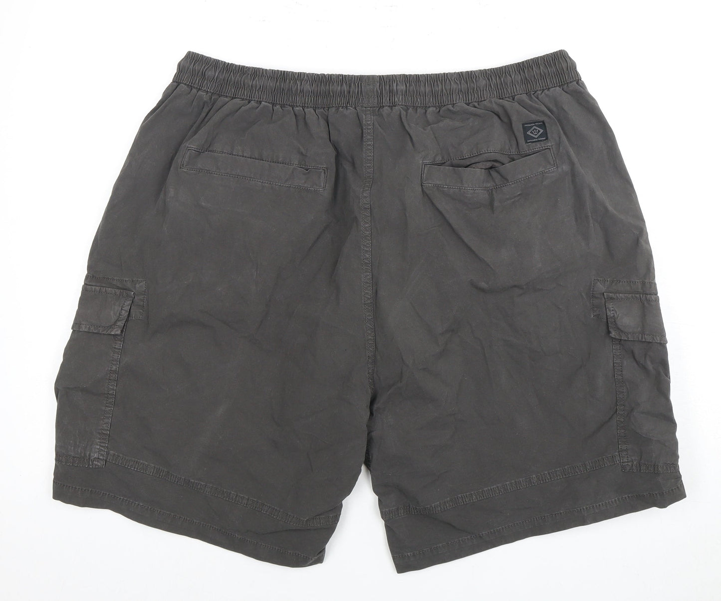 Next Men's Grey 2XL Cargo Shorts, Elastic Waist