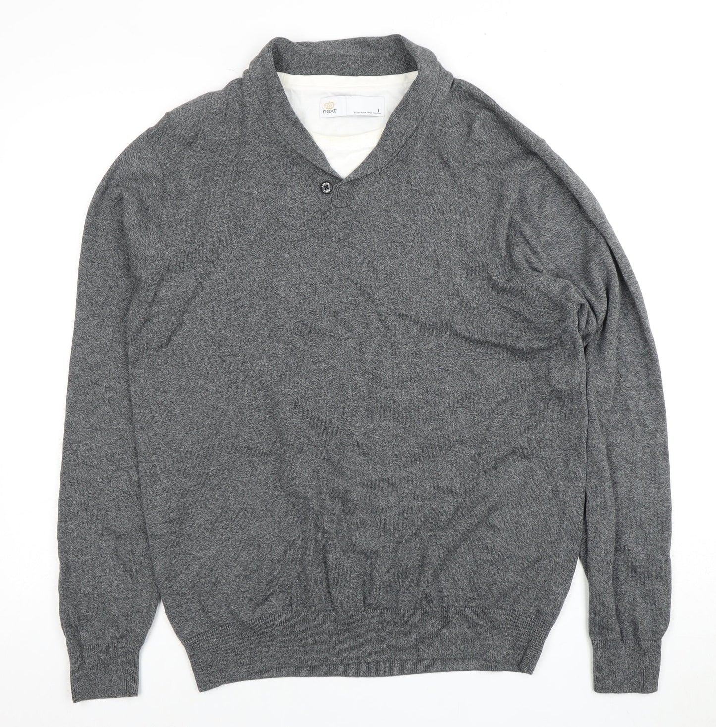 Next Men’s Grey V-Neck Pullover Jumper L