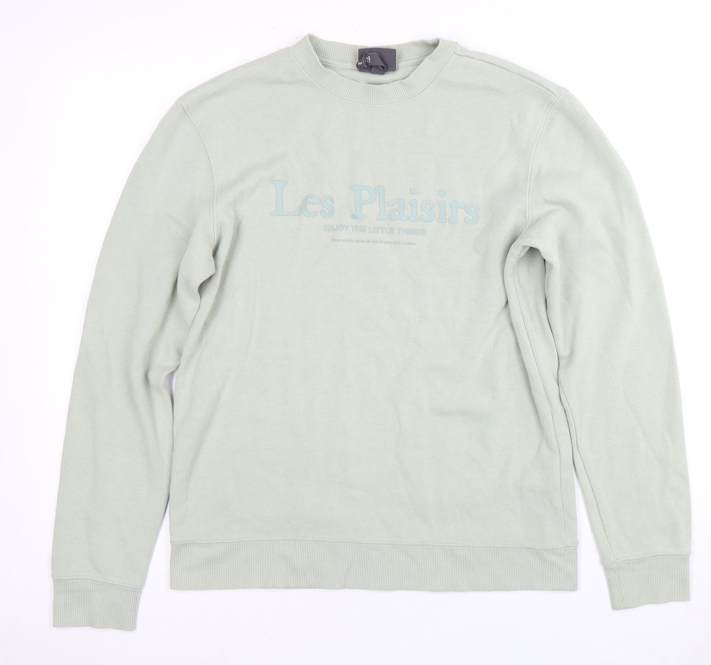 H&M Men's Green Crew Neck Pullover, Size S