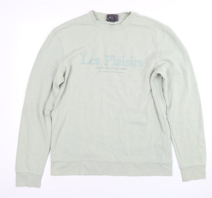 H&M Men's Green Crew Neck Pullover, Size S