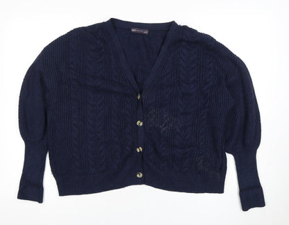 Womens UK Size L Marks and Spencer Blue Cardigan Jumper