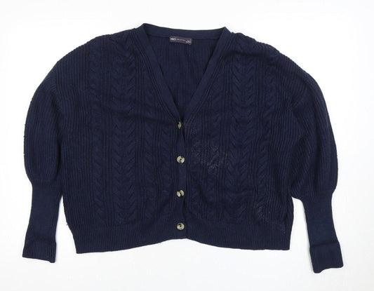 Womens UK Size L Marks and Spencer Blue Cardigan Jumper