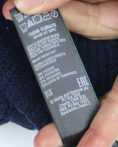 Womens UK Size L Marks and Spencer Blue Cardigan Jumper