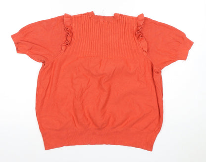 Marks and Spencer Women's Orange Ruffle Blouse