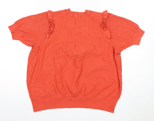 Marks and Spencer Women's Orange Ruffle Blouse