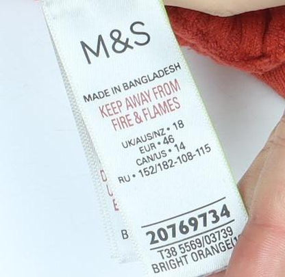 Marks and Spencer Women's Orange Ruffle Blouse