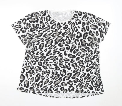 Womens UK Size 2XL Zara Black Basic T-Shirt