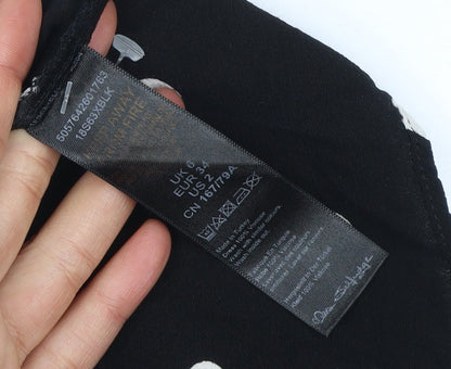 Oasis Women's Black Polka Dot Wrap Dress Size 6